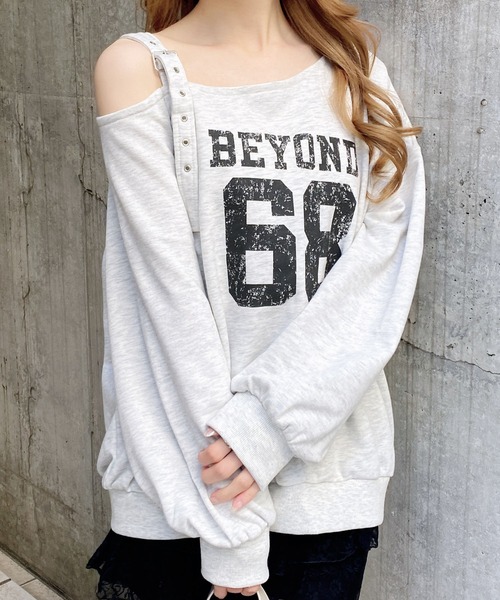 INGNI（イング）の「肩ベルト付ナンバリングスウェットトップス（スウェット・レディース・オートミール/チャコールグレー/ネイビー/カモフラージュ・M）」の14枚目の写真