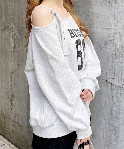 INGNI（イング）の「肩ベルト付ナンバリングスウェットトップス（スウェット・レディース・オートミール/チャコールグレー/ネイビー/カモフラージュ・M）」の16枚目の写真