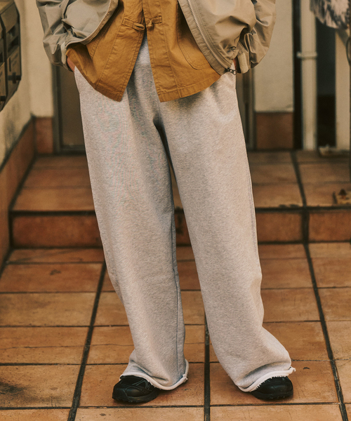 417 EDIFICE（フォーワンセブンエディフィス）の「ワイドレッグ スウェットパンツ（スウェットパンツ・メンズ・ホワイト系その他/チャコールグレー・LARGE/MEDIUM）」の6枚目の写真