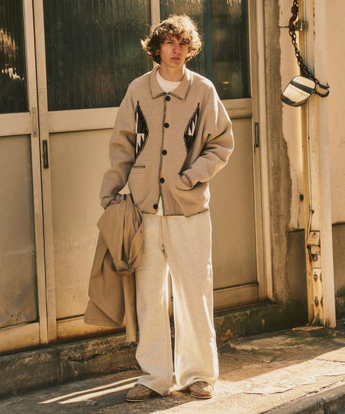 417 EDIFICE（フォーワンセブンエディフィス）の「ワイドレッグ スウェットパンツ（スウェットパンツ・メンズ・ホワイト系その他/チャコールグレー・LARGE/MEDIUM）」の9枚目の写真