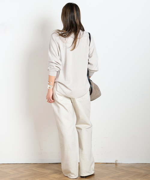AP STUDIO（エーピーストゥディオ）の「ピグメントダイヘンリーネックニット（ニット/セーター・レディース・アイボリー/スミクロ・FREE）」の7枚目の写真