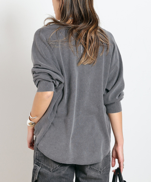 AP STUDIO（エーピーストゥディオ）の「ピグメントダイヘンリーネックニット（ニット/セーター・レディース・アイボリー/スミクロ・FREE）」の9枚目の写真