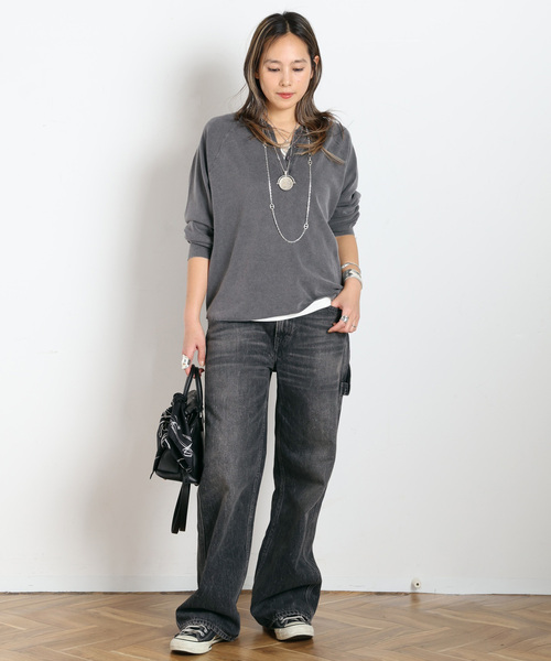 AP STUDIO（エーピーストゥディオ）の「ピグメントダイヘンリーネックニット（ニット/セーター・レディース・アイボリー/スミクロ・FREE）」の10枚目の写真