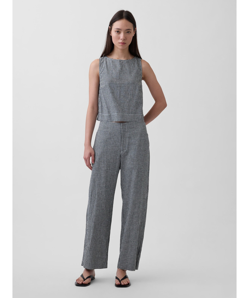 GAP(ギャップ)の「リネンブレンド クロップド シェルタンクトップ(シャツ/ブラウス・レディース・ブラック/ブラック系その他/ブラウン/レッド・XXS/L/M/S/XS)」の8枚目の写真