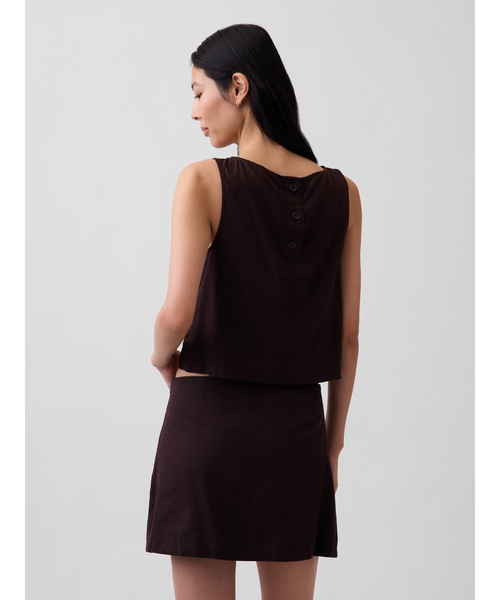 GAP(ギャップ)の「リネンブレンド クロップド シェルタンクトップ(シャツ/ブラウス・レディース・ブラック/ブラック系その他/ブラウン/レッド・XXS/L/M/S/XS)」の11枚目の写真