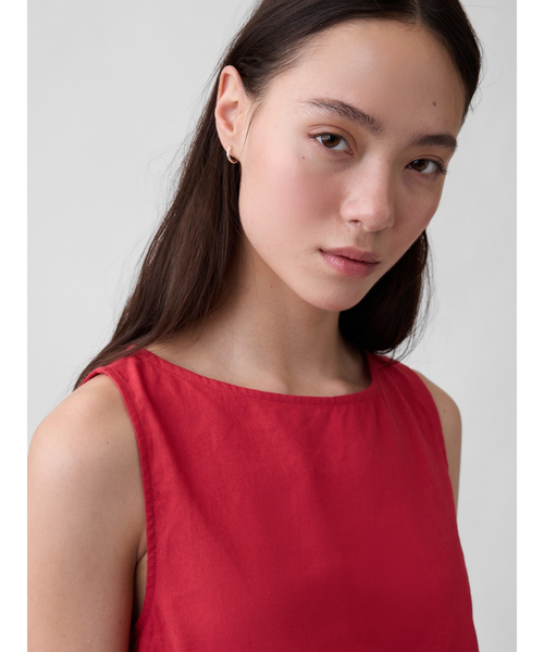 GAP(ギャップ)の「リネンブレンド クロップド シェルタンクトップ(シャツ/ブラウス・レディース・ブラック/ブラック系その他/ブラウン/レッド・XXS/L/M/S/XS)」の12枚目の写真