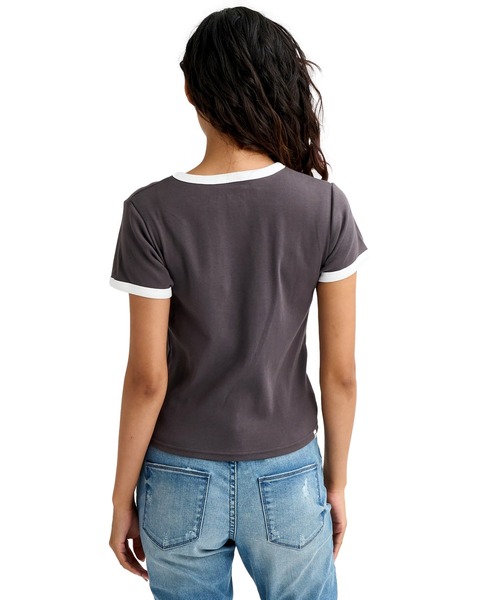 BILLABONG(ビラボン)の「BILLABONG ウィメンズ RINGER BABY FIT TEE Tシャツ 【2026年春夏モデル】(Tシャツ/カットソー・レディース・ホワイト/オフホワイト・MEDIUM)」の6枚目の写真