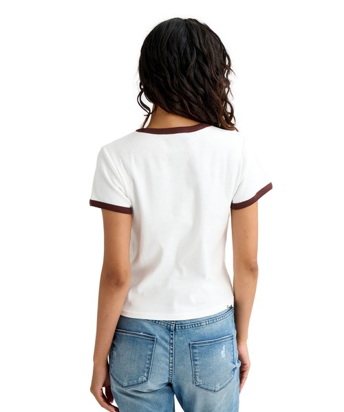 BILLABONG(ビラボン)の「BILLABONG ウィメンズ RINGER BABY FIT TEE Tシャツ 【2026年春夏モデル】(Tシャツ/カットソー・レディース・ホワイト/オフホワイト・MEDIUM)」の10枚目の写真