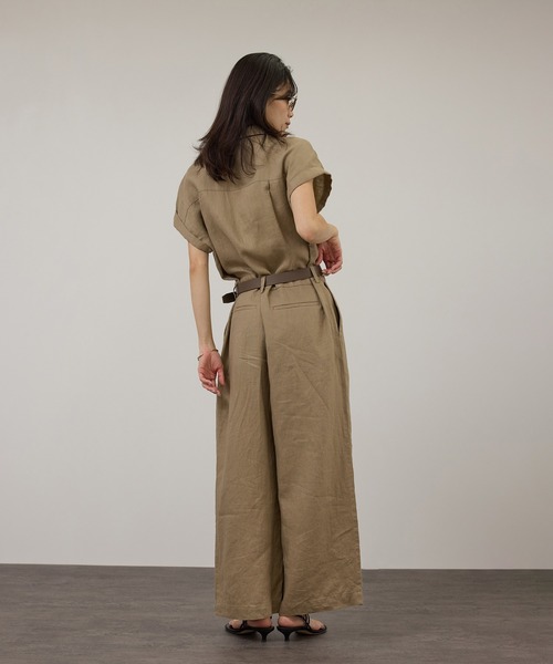 SALON adam et rope'（サロン アダム エ ロペ）の「【WEB限定】ヨーロピアンリネンテーラードオールインワン（つなぎ/オールインワン・レディース・チャコールグレー/ベージュ・M/S）」の12枚目の写真