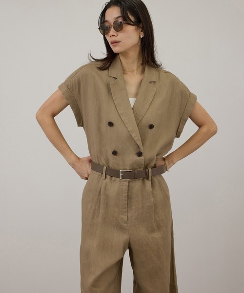 SALON adam et rope'（サロン アダム エ ロペ）の「【WEB限定】ヨーロピアンリネンテーラードオールインワン（つなぎ/オールインワン・レディース・チャコールグレー/ベージュ・M/S）」の13枚目の写真