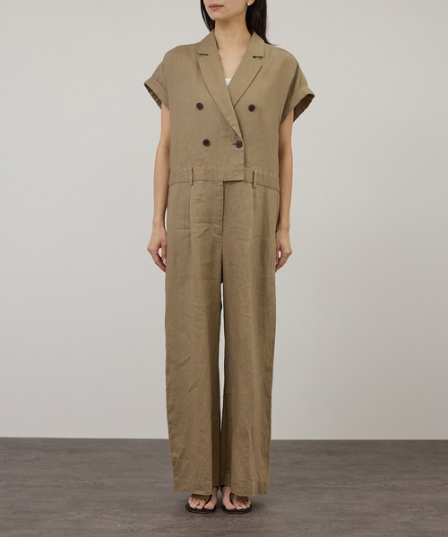 SALON adam et rope'（サロン アダム エ ロペ）の「【WEB限定】ヨーロピアンリネンテーラードオールインワン（つなぎ/オールインワン・レディース・チャコールグレー/ベージュ・M/S）」の14枚目の写真