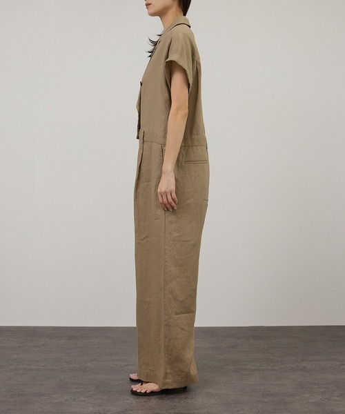 SALON adam et rope'（サロン アダム エ ロペ）の「【WEB限定】ヨーロピアンリネンテーラードオールインワン（つなぎ/オールインワン・レディース・チャコールグレー/ベージュ・M/S）」の15枚目の写真