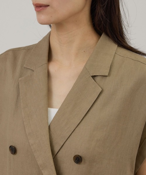 SALON adam et rope'（サロン アダム エ ロペ）の「【WEB限定】ヨーロピアンリネンテーラードオールインワン（つなぎ/オールインワン・レディース・チャコールグレー/ベージュ・M/S）」の17枚目の写真