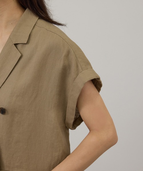 SALON adam et rope'（サロン アダム エ ロペ）の「【WEB限定】ヨーロピアンリネンテーラードオールインワン（つなぎ/オールインワン・レディース・チャコールグレー/ベージュ・M/S）」の18枚目の写真