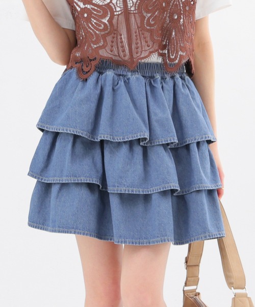 Honeys（ハニーズ）の「ティアードミニスカート（スカート・キッズ・グレー/ブルー系その他・150cm/L/M/S）」の7枚目の写真