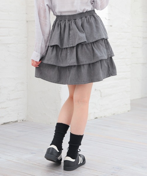Honeys（ハニーズ）の「ティアードミニスカート（スカート・キッズ・グレー/ブルー系その他・150cm/L/M/S）」の17枚目の写真