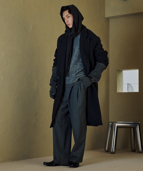 Jieda（ジエダ）の「LAYERED MOHAIR V-NECK SWEATER（ニット/セーター・メンズ・ブラック/ブラウン/グレー・2/1）」の5枚目の写真