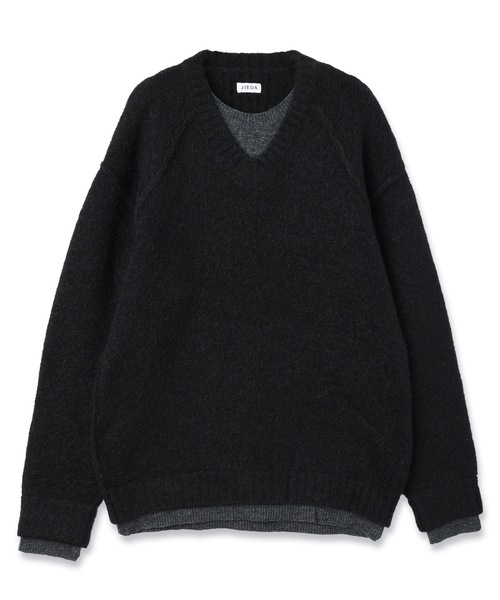 Jieda（ジエダ）の「LAYERED MOHAIR V-NECK SWEATER（ニット/セーター・メンズ・ブラック/ブラウン/グレー・2/1）」の15枚目の写真