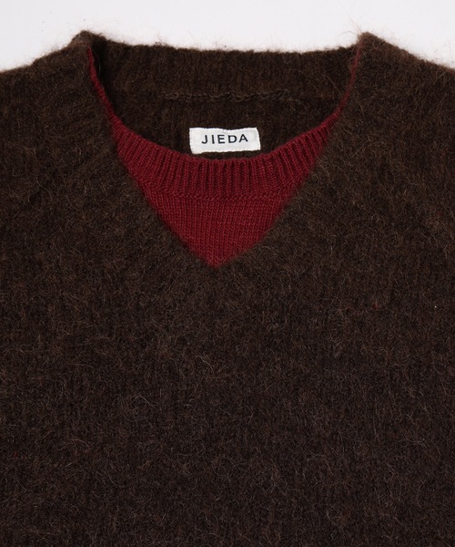 Jieda（ジエダ）の「LAYERED MOHAIR V-NECK SWEATER（ニット/セーター・メンズ・ブラック/ブラウン/グレー・2/1）」の21枚目の写真