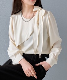 Rejoule（リジュール）の「フリルデザイン パールリボンブラウス（シャツ/ブラウス）」