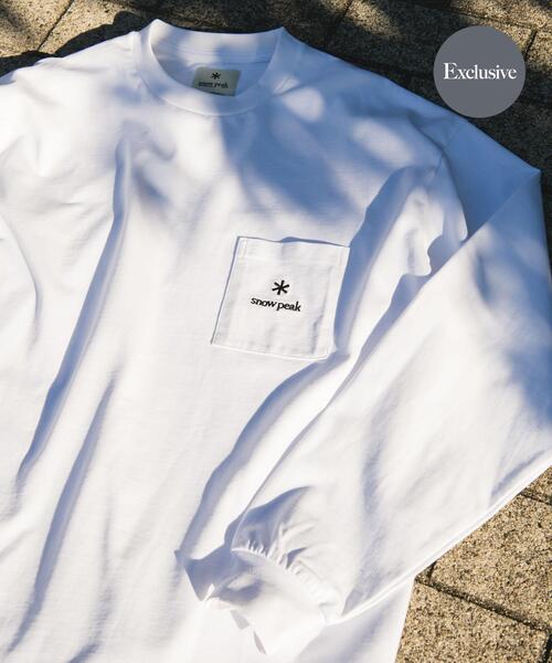 Snow Peak(スノーピーク)の「『別注』Snow Peak Apparel×DOORS POCKET LOGO LONG-SLEEVE T-SHIRTS(Tシャツ/カットソー・メンズ・チャコールグレー/ブルー/ホワイト/グリーン・MEDIUM/LARGE/X-LARGE)」の1枚目の写真
