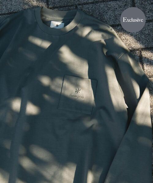 Snow Peak(スノーピーク)の「『別注』Snow Peak Apparel×DOORS POCKET LOGO LONG-SLEEVE T-SHIRTS(Tシャツ/カットソー・メンズ・チャコールグレー/ブルー/ホワイト/グリーン・MEDIUM/LARGE/X-LARGE)」の3枚目の写真