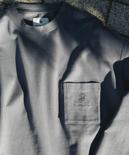 Snow Peak(スノーピーク)の「『別注』Snow Peak Apparel×DOORS POCKET LOGO LONG-SLEEVE T-SHIRTS(Tシャツ/カットソー・メンズ・チャコールグレー/ブルー/ホワイト/グリーン・MEDIUM/LARGE/X-LARGE)」の7枚目の写真