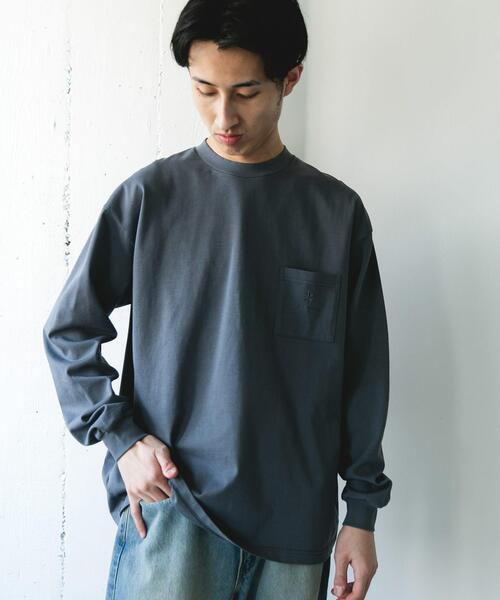 Snow Peak(スノーピーク)の「『別注』Snow Peak Apparel×DOORS POCKET LOGO LONG-SLEEVE T-SHIRTS(Tシャツ/カットソー・メンズ・チャコールグレー/ブルー/ホワイト/グリーン・MEDIUM/LARGE/X-LARGE)」の13枚目の写真