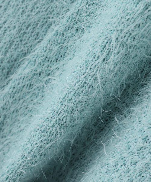 Noble（ノーブル）の「ラティスシャギーラフカーディガン（カーディガン/ボレロ・レディース・ライトグリーン/アイボリー・FREE）」の7枚目の写真