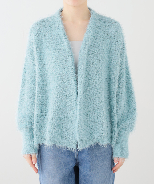 Noble（ノーブル）の「ラティスシャギーラフカーディガン（カーディガン/ボレロ・レディース・ライトグリーン/アイボリー・FREE）」の8枚目の写真