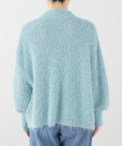 Noble（ノーブル）の「ラティスシャギーラフカーディガン（カーディガン/ボレロ・レディース・ライトグリーン/アイボリー・FREE）」の10枚目の写真