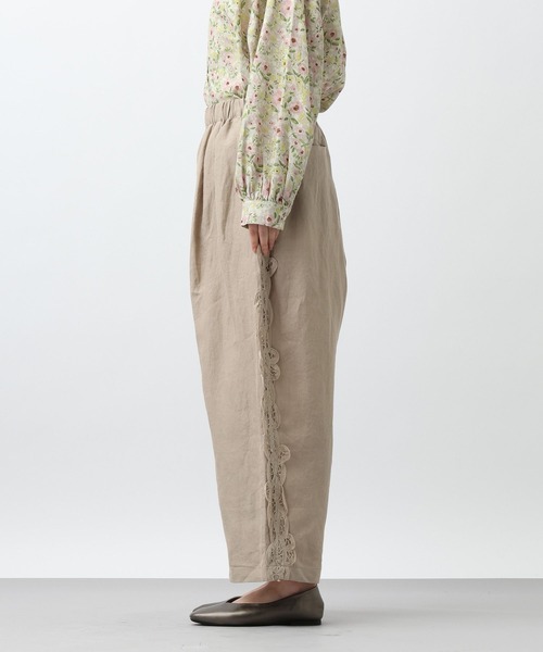 studio CLIP（スタディオクリップ）の「《natural by clip》リネンバテンレースパンツ[プチサイズあり]（その他パンツ・レディース・ブラック/ベージュ・PF/FREE）」の10枚目の写真