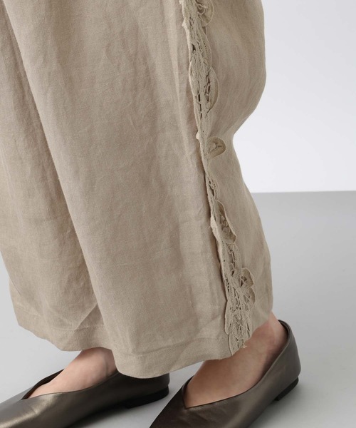 studio CLIP（スタディオクリップ）の「《natural by clip》リネンバテンレースパンツ[プチサイズあり]（その他パンツ・レディース・ブラック/ベージュ・PF/FREE）」の14枚目の写真