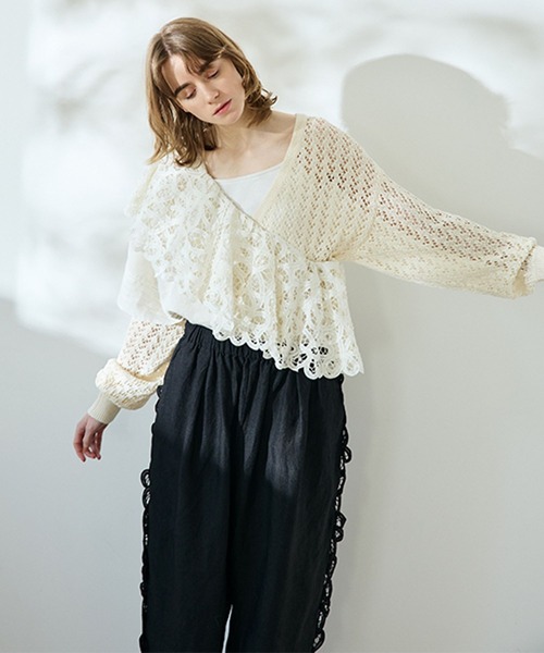 studio CLIP（スタディオクリップ）の「《natural by clip》リネンバテンレースパンツ[プチサイズあり]（その他パンツ・レディース・ブラック/ベージュ・PF/FREE）」の21枚目の写真