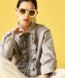 GEVS.（ジェイヴィス）の「フリルブラウスブルゾン＜大きいサイズ有＞GEVS.（ブルゾン）」