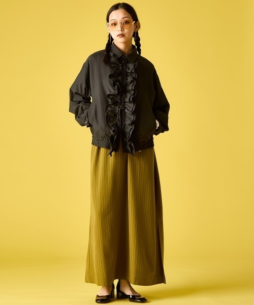 GEVS.（ジェイヴィス）の「フリルブラウスブルゾン＜大きいサイズ有＞GEVS.（ブルゾン・レディース・ブラック/グレー・M/L/LL/3L/4L/5L）」の11枚目の写真