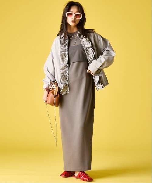 GEVS.（ジェイヴィス）の「フリルブラウスブルゾン＜大きいサイズ有＞GEVS.（ブルゾン・レディース・ブラック/グレー・M/L/LL/3L/4L/5L）」の12枚目の写真