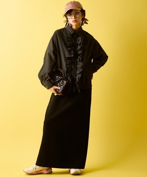 GEVS.（ジェイヴィス）の「フリルブラウスブルゾン＜大きいサイズ有＞GEVS.（ブルゾン・レディース・ブラック/グレー・M/L/LL/3L/4L/5L）」の13枚目の写真