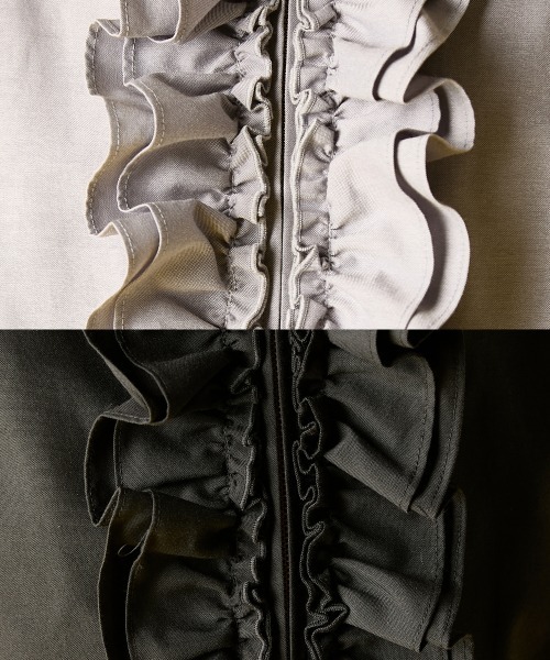 GEVS.（ジェイヴィス）の「フリルブラウスブルゾン＜大きいサイズ有＞GEVS.（ブルゾン・レディース・ブラック/グレー・M/L/LL/3L/4L/5L）」の14枚目の写真