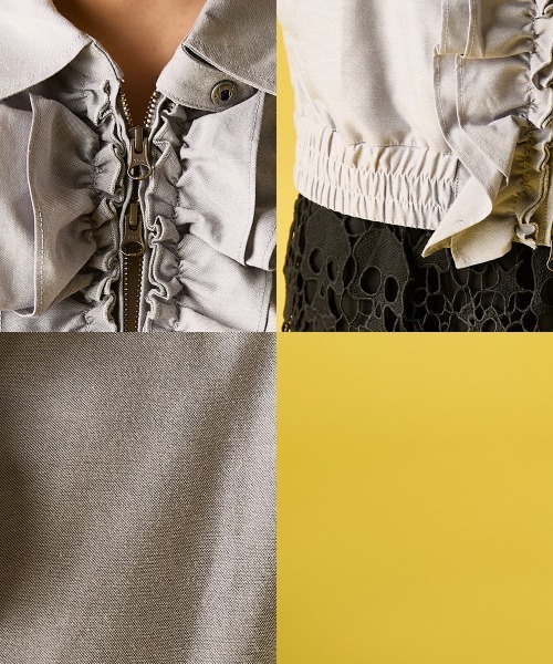 GEVS.（ジェイヴィス）の「フリルブラウスブルゾン＜大きいサイズ有＞GEVS.（ブルゾン・レディース・ブラック/グレー・M/L/LL/3L/4L/5L）」の17枚目の写真