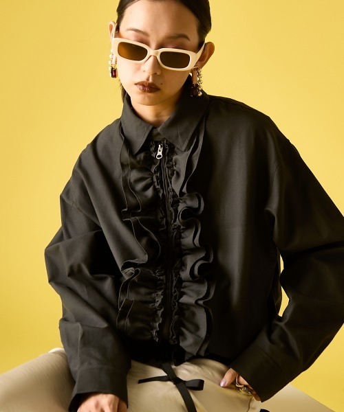 GEVS.（ジェイヴィス）の「フリルブラウスブルゾン＜大きいサイズ有＞GEVS.（ブルゾン・レディース・ブラック/グレー・M/L/LL/3L/4L/5L）」の21枚目の写真