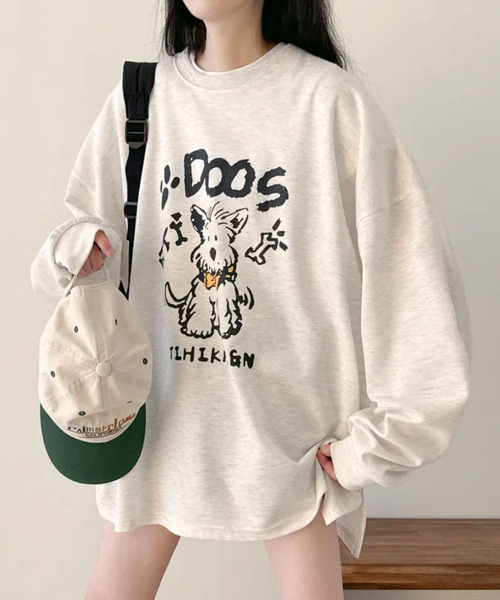 VIVID LADY(ビビッドレディー)の「キャラクタープリント Tシャツ ロンT(Tシャツ/カットソー・レディース・ネイビー/ライトベージュ/アイボリー・FREE)」の15枚目の写真