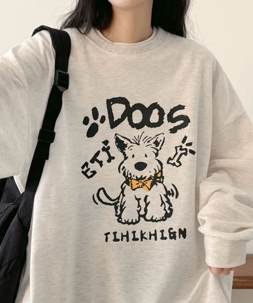 VIVID LADY(ビビッドレディー)の「キャラクタープリント Tシャツ ロンT(Tシャツ/カットソー・レディース・ネイビー/ライトベージュ/アイボリー・FREE)」の16枚目の写真