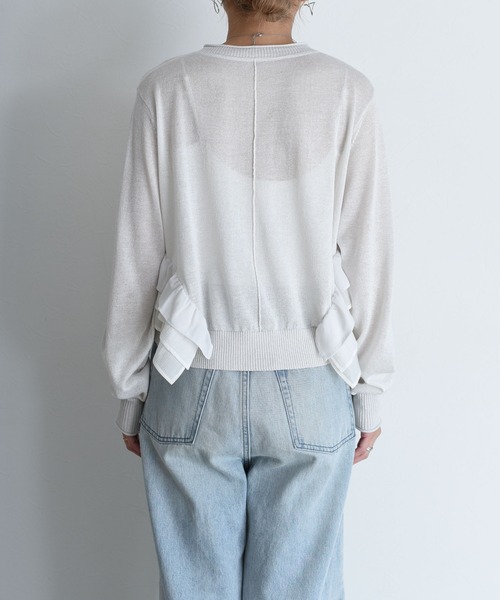 Eimee Law（エイミーロウ）の「サイドフリルニットカーディガン（カーディガン/ボレロ・レディース・グレー系/アイボリー/ブラック・FREE）」の11枚目の写真