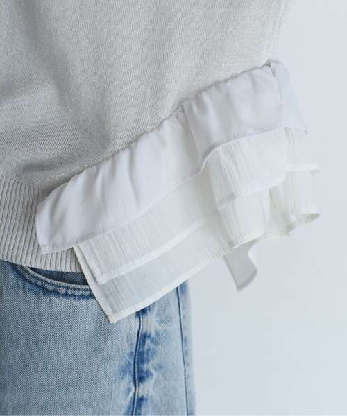 Eimee Law（エイミーロウ）の「サイドフリルニットカーディガン（カーディガン/ボレロ・レディース・グレー系/アイボリー/ブラック・FREE）」の14枚目の写真