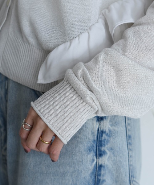 Eimee Law（エイミーロウ）の「サイドフリルニットカーディガン（カーディガン/ボレロ・レディース・グレー系/アイボリー/ブラック・FREE）」の15枚目の写真