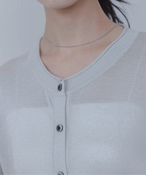 Eimee Law（エイミーロウ）の「サイドフリルニットカーディガン（カーディガン/ボレロ・レディース・グレー系/アイボリー/ブラック・FREE）」の7枚目の写真