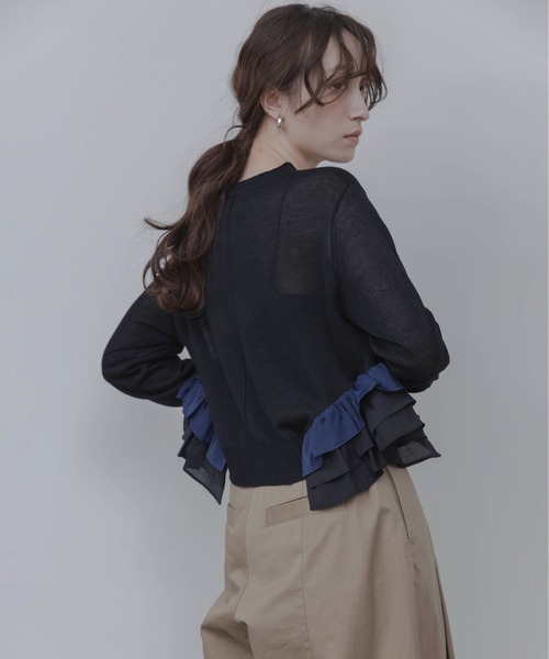 Eimee Law（エイミーロウ）の「サイドフリルニットカーディガン（カーディガン/ボレロ・レディース・グレー系/アイボリー/ブラック・FREE）」の19枚目の写真