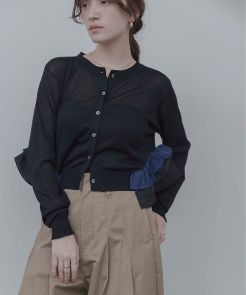 Eimee Law（エイミーロウ）の「サイドフリルニットカーディガン（カーディガン/ボレロ・レディース・グレー系/アイボリー/ブラック・FREE）」の20枚目の写真