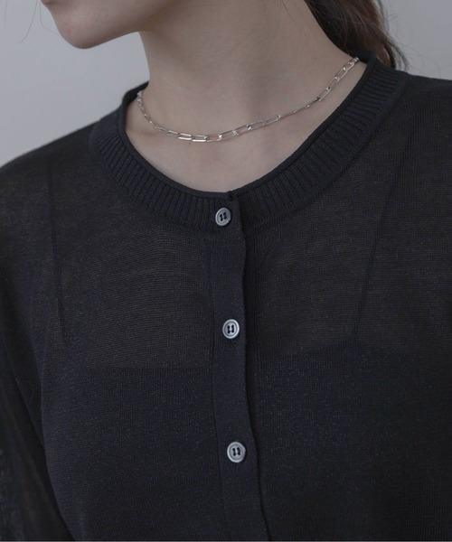 Eimee Law（エイミーロウ）の「サイドフリルニットカーディガン（カーディガン/ボレロ・レディース・グレー系/アイボリー/ブラック・FREE）」の5枚目の写真